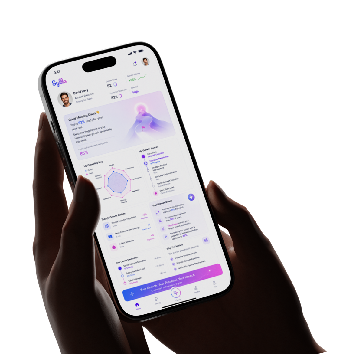 Sylla mobile LXP — employee growth journey